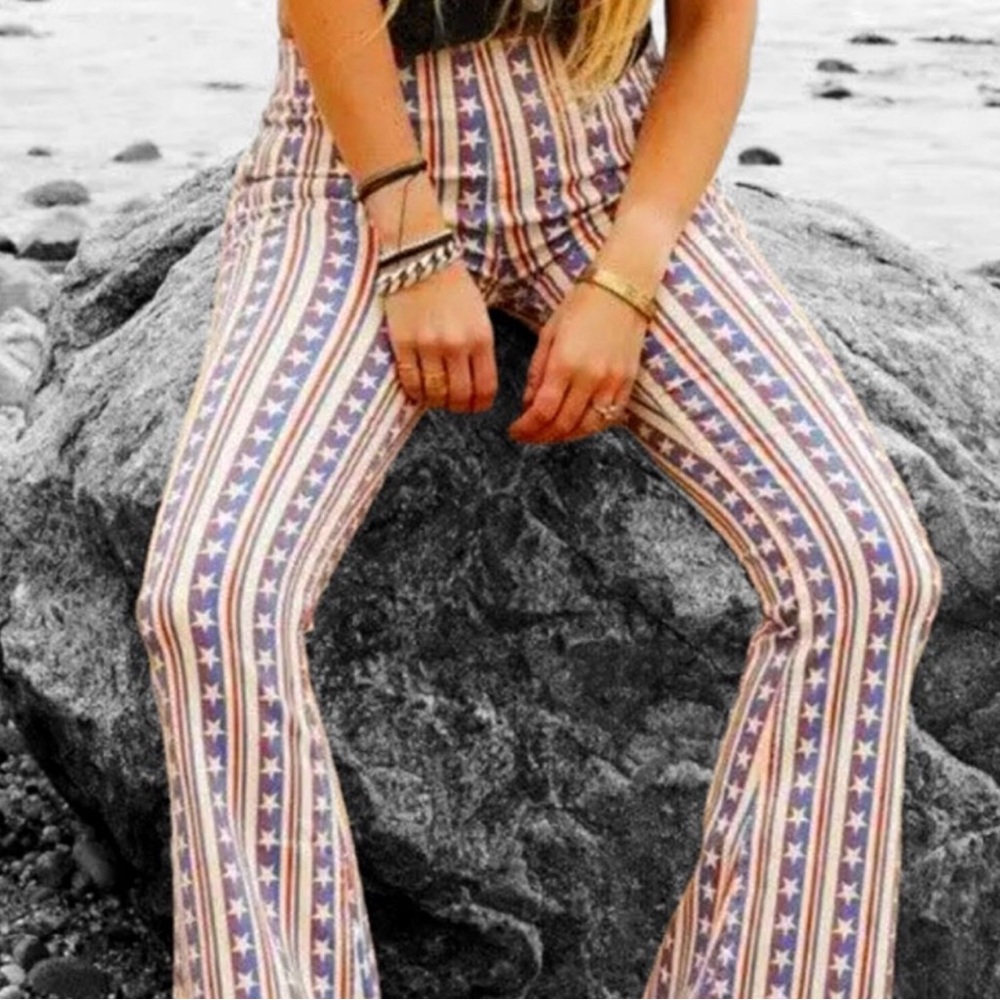 Free people penny pull on Americana Flared Pants size 26